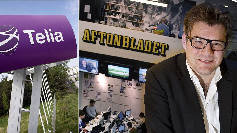 Aftonbladets chefredaktör Jan Helin på plats på redaktionen. Tidningen inleder nu ett samarbete med Telia.