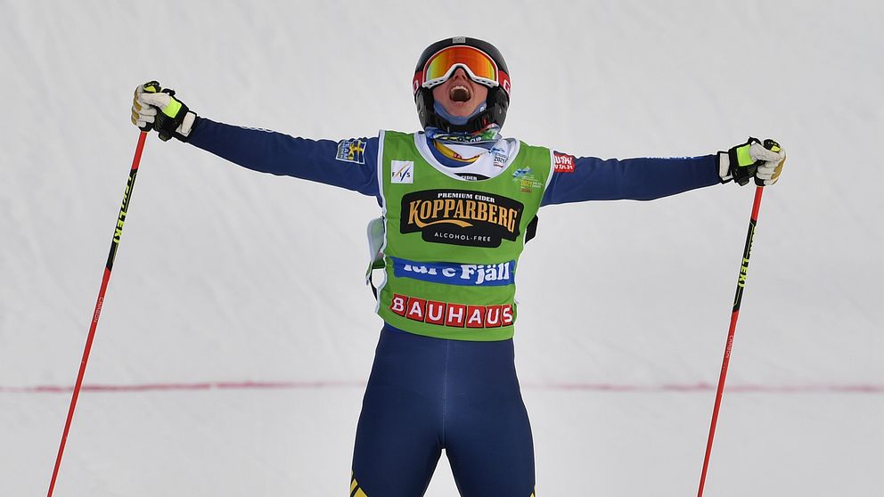 Sandra Näslund tog VM-guld i Idre.