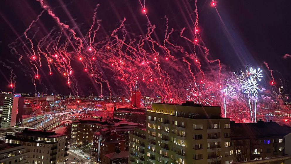 Nödraketer vid Stockholms stadshus