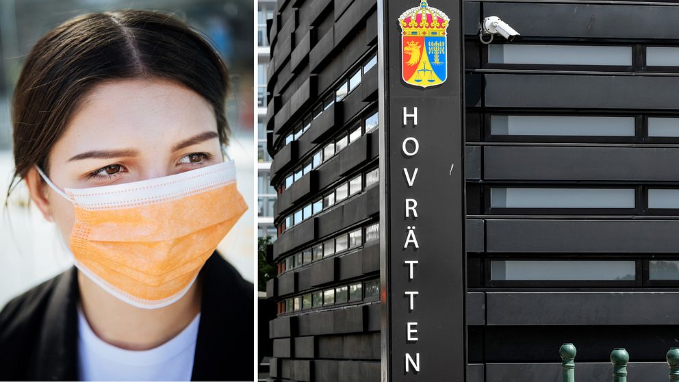 kvinna med munskydd, hovrätten i Malmö