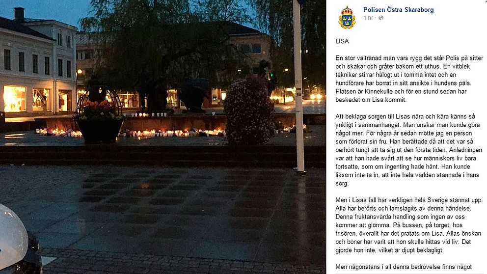 Från Polisen Östra Skaraborgs Facebooksida.