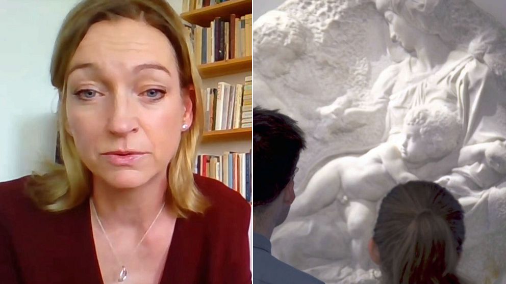 Pia Lundberg, kulturråd i London, berättar om debatten som pågår runt en kommande försäljning av Michelangelos relief Taddei Tondo.