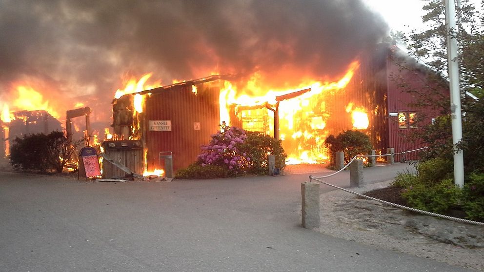 Golfrestaurangen i Hunnebostrand brinner