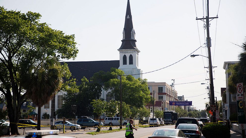 Kyrkan i Charleston där den misstänkta gärningsmannen öppnade eld.