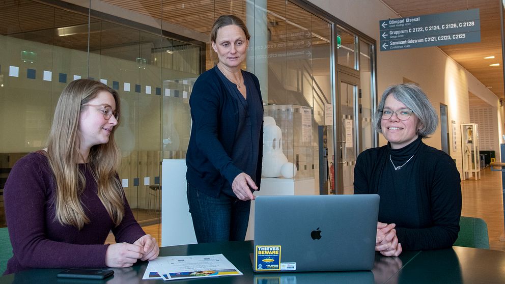 Sarah Lönnström, forskningsassistent, Karin Lobenius-Palmér, forskningsassistent och Marleen Lentjes, nutritionsepidemiolog.