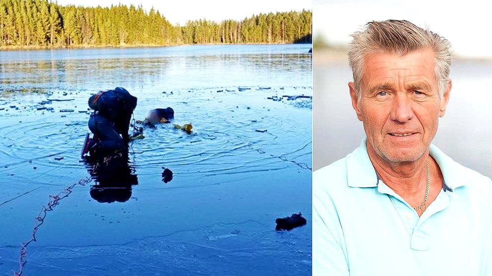 Isräddning och Kurt Näslund, ordförande i Västernorrlands regionförbund, Svenska livräddningssällskapet.