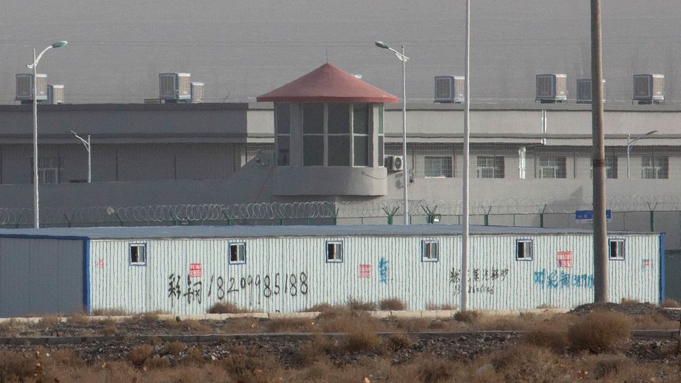 Ett vakttorn i västra Xinjiang. Den kinesiska regimen håller den uiguriska befolkningen i regionen under hård övervakning. Arkivbild.