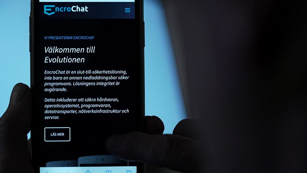 Mobiltelefon med krypterade kommunikationstjänsten Encrochat.