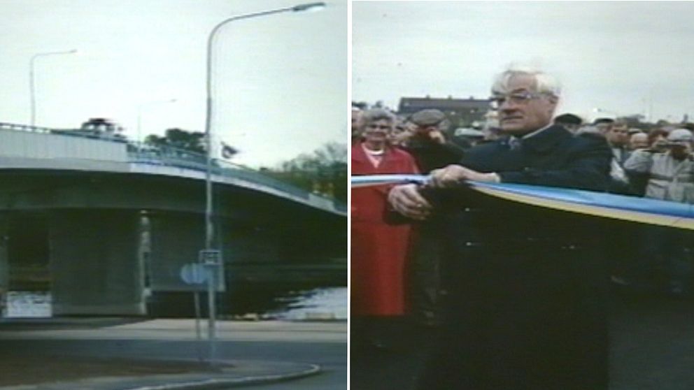 Söderbron i Falkenberg invigdes 9 okrober 1986. Bandet klipptes av dåvarande kommunrådet Arne Andersson (C).