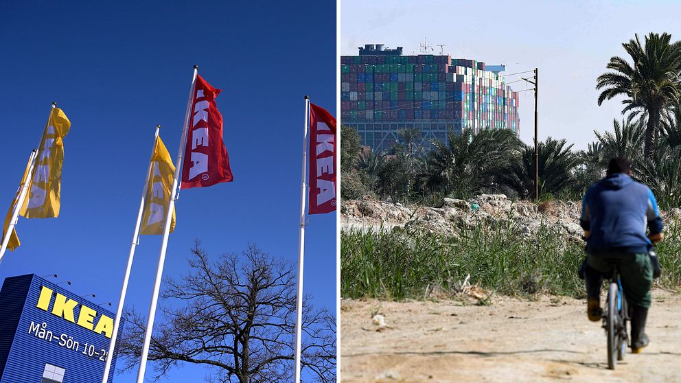 Ikea drabbat av stoppet på Suezkanalen