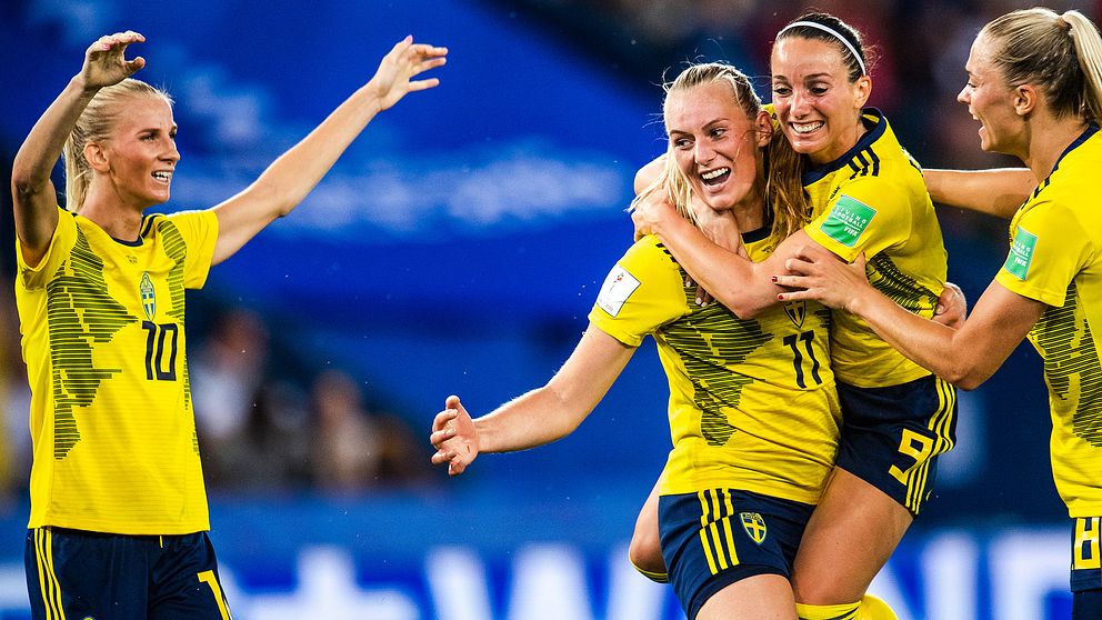 Sverige jublar under VM 2019.