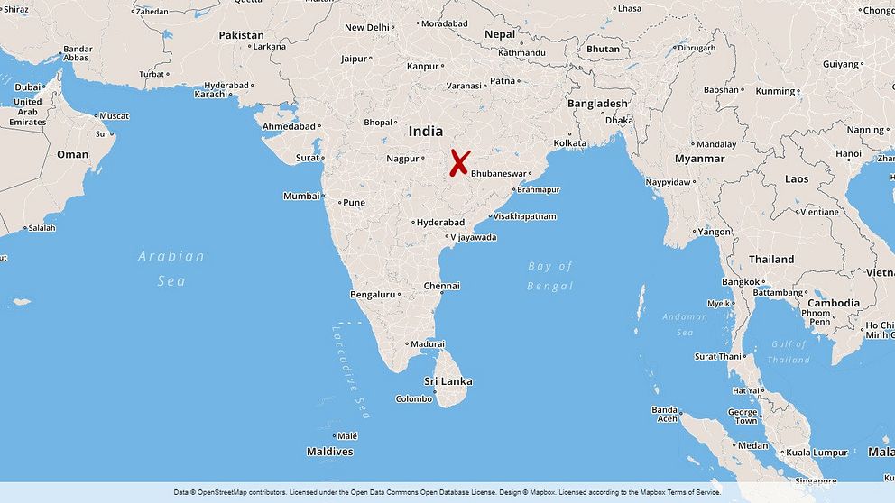 Delstaten Chhattisgarh ligger i centrala Indien.