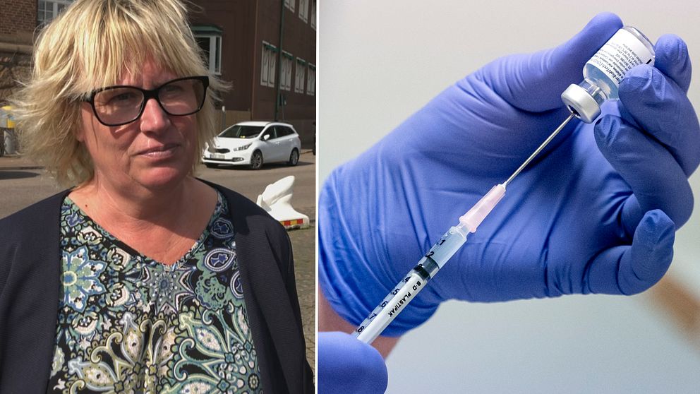 I klippet berättar regionstyrelsens ordförande Mikaela Waltersson (M) om Hallands taktik för att dra ner på vaccinturismen.