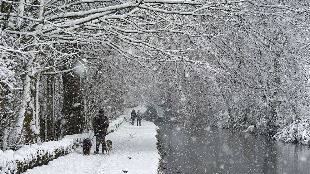 Vinter i Marsden i norra England.