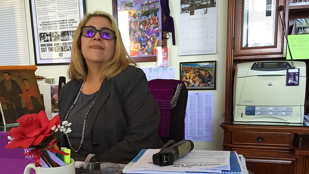 Gilda Valdez, ordförande för fackföreningen SEIU i Los Angeles.