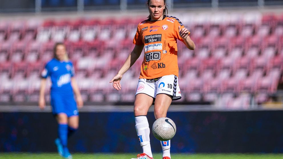 Anna Welin blev matchhjälte med sitt 1-0 mål.