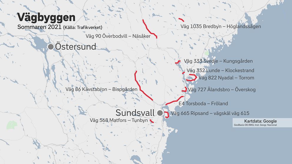 grafikkarta över Västernorrland med mera