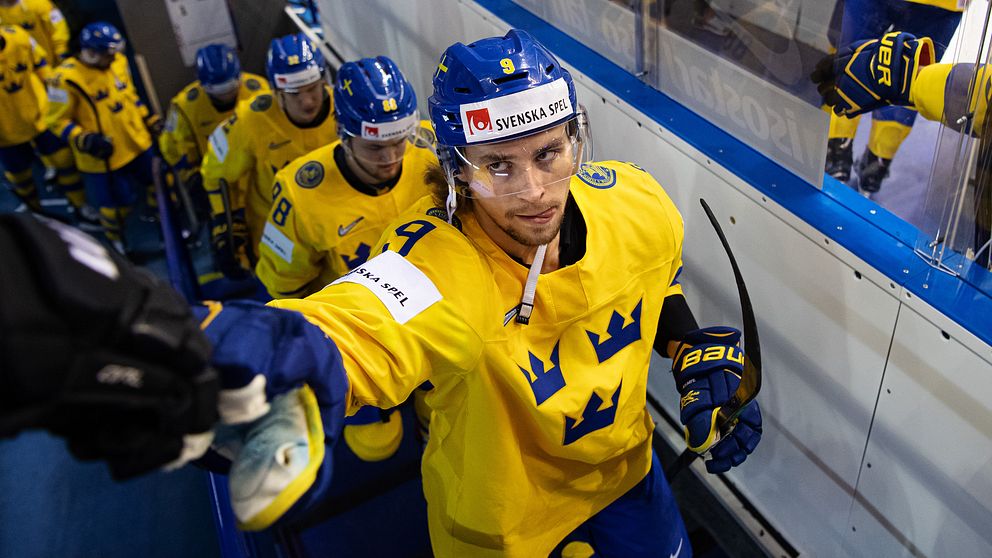 Adrian Kempe i Tre Kronor-dressen.