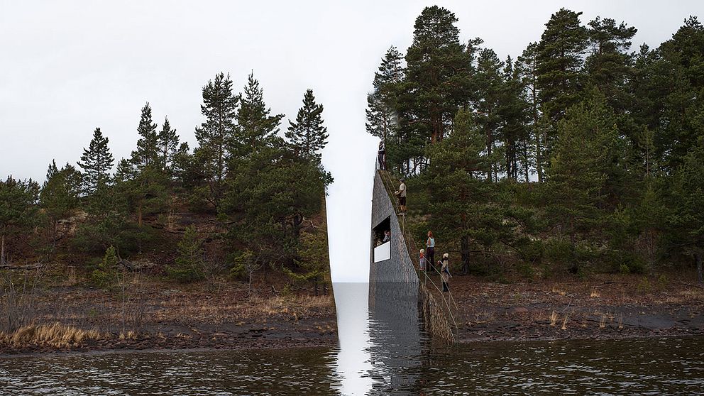 En konceptbild på det stoppade minnesmonumentet ”Memory wound”.