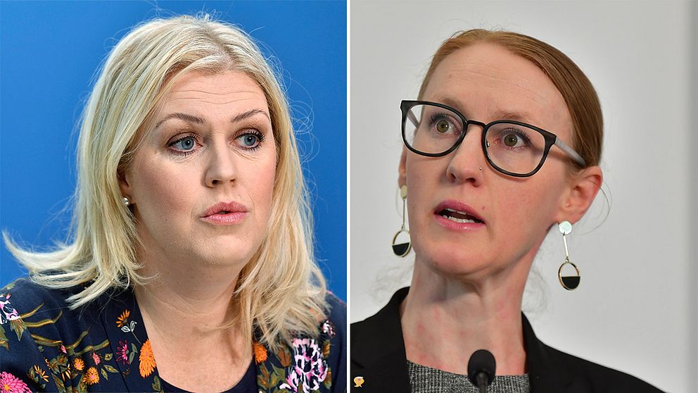 Till vänster: Socialminister Lena Hallengren (S) Till höger: Emma Spak, sektionschef för hälso- och sjukvård på SKR.