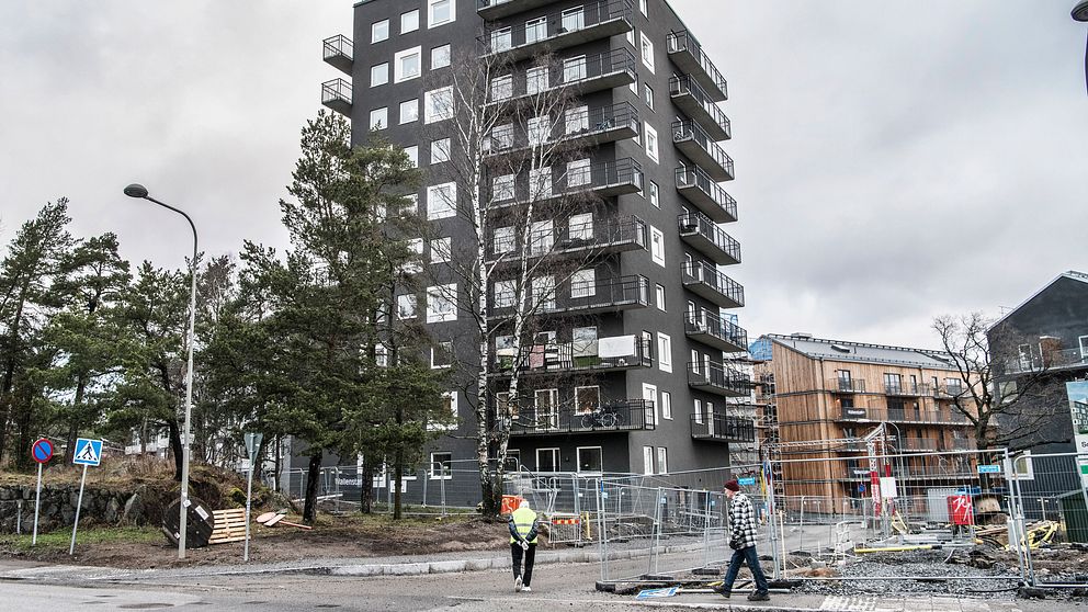 Bostäder som byggdes i Solberga 2017. Tanken var att det skulle bli bostadsrätter men de ändrades senare till hyresrätter.