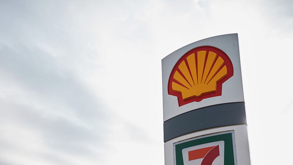 Oljebolaget Shells logga på en skylt.
