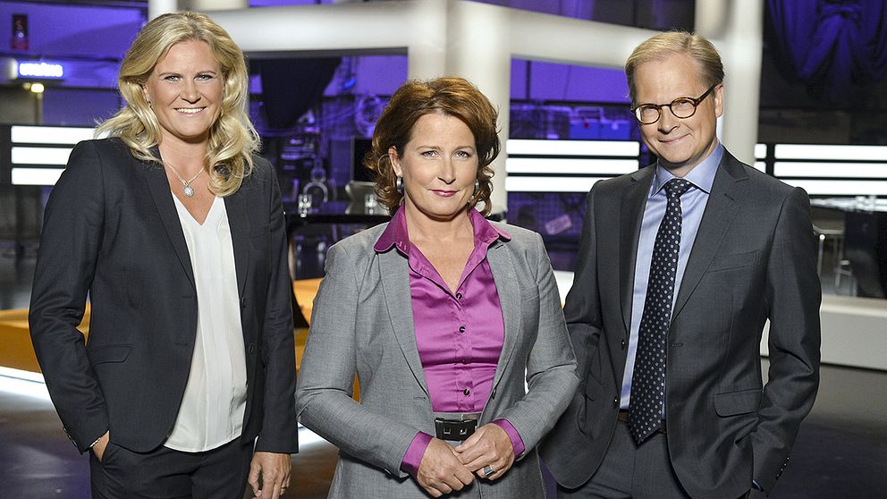 Programledare Camilla Kvartoft, Anna Hedenmo och Mats Knutsson.