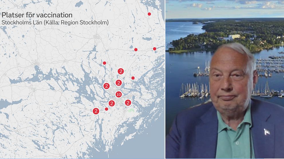 Karta över Stockholms län samt Harry Bouveng.