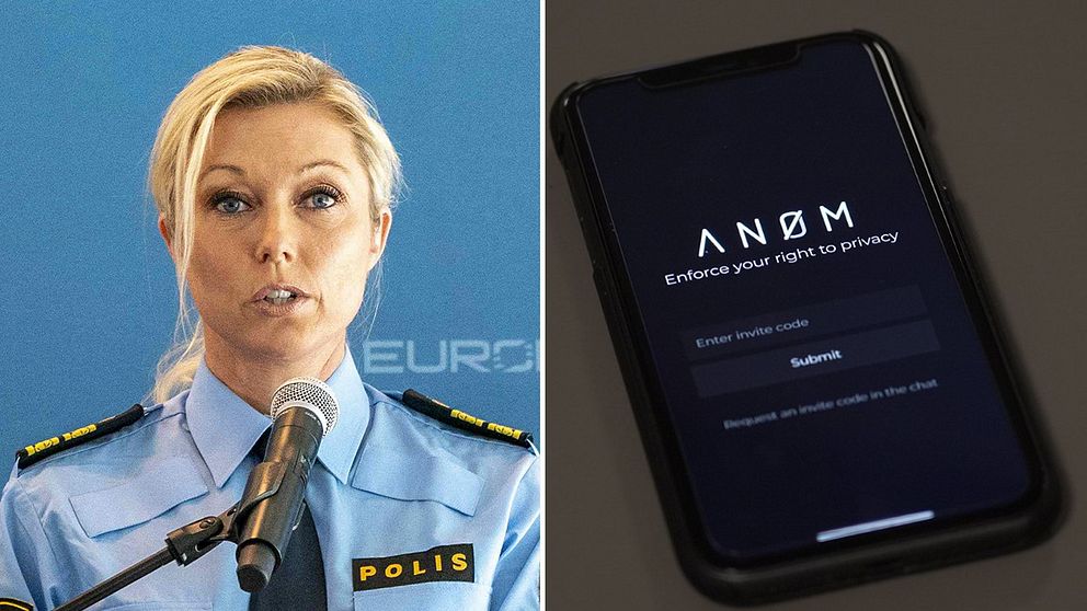 Svenska polisens underrättelsechef Linda Staaf/ Mobil med An0m.