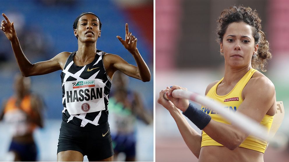 Jacob Hård tror på storverk av Sifan Hassan (till vänster) och följer med spänning den numera tränarlösa Angelica Bengtsson (till höger) när Diamond League avgörs i Rom/Florens på torsdag.