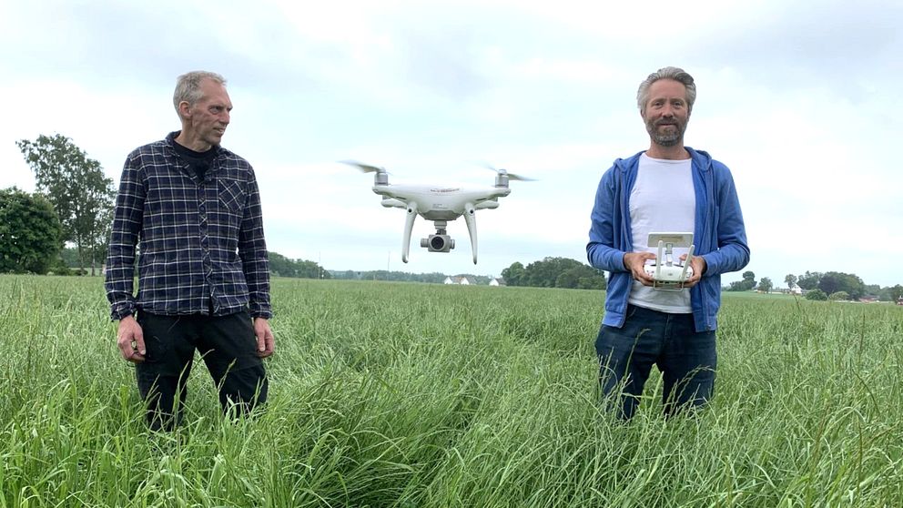 I klippet får du hänga med på rådjursjakt med drönare tillsammans med lantbrukaren Tord Johansson (till vänster) och drönarpiloten Anders Andersson.