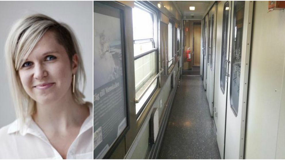 Julia Blomberg satt på ett tåg påväg mot Malmö när elledningen plötsligt föll ner och orsakade kalabalik på perrongen.