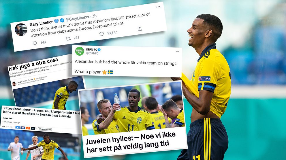 Alexander Isak hyllas världen över efter sin vassa EM-start.