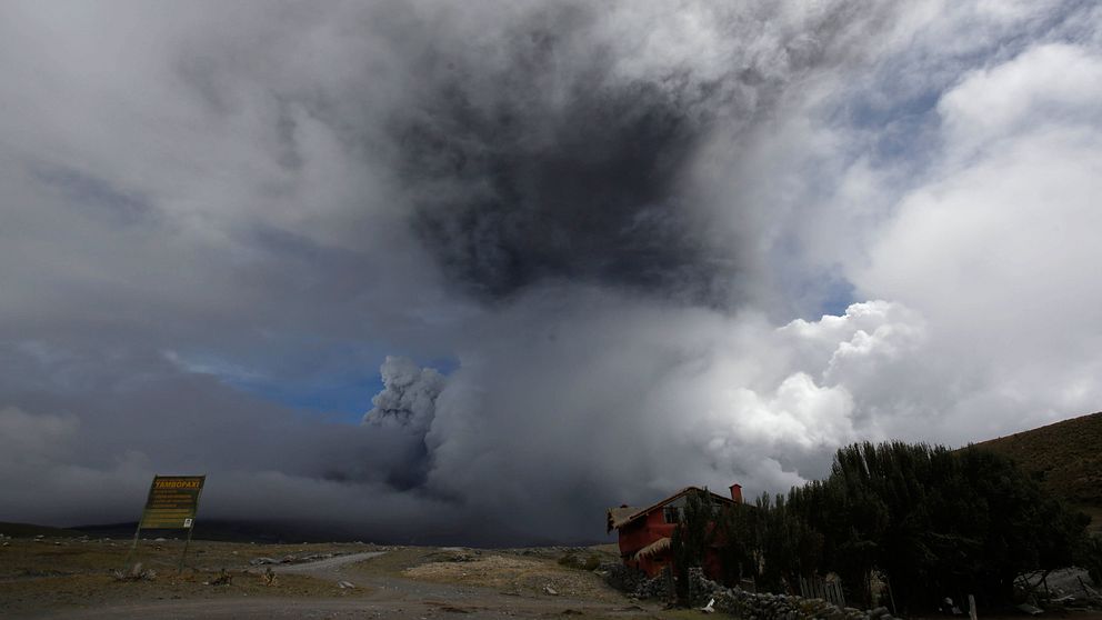 Askpelarna från vulkanen Cotopaxi i Ecuador var upp till åtta kilometer höga.