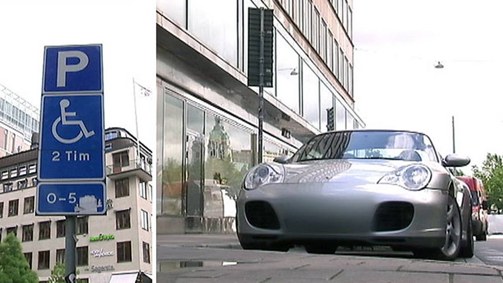 Porsche på handikapp-plats