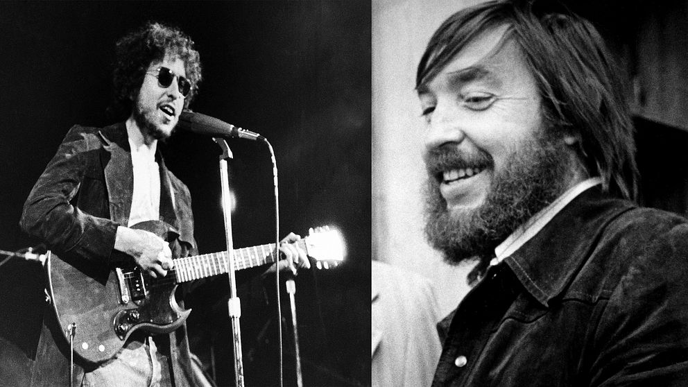 Kollage på Bob Dylan och Bob Johnston