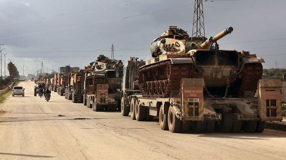 En turkisk militärkonvoj i nordvästra Syrien. Arkivbild