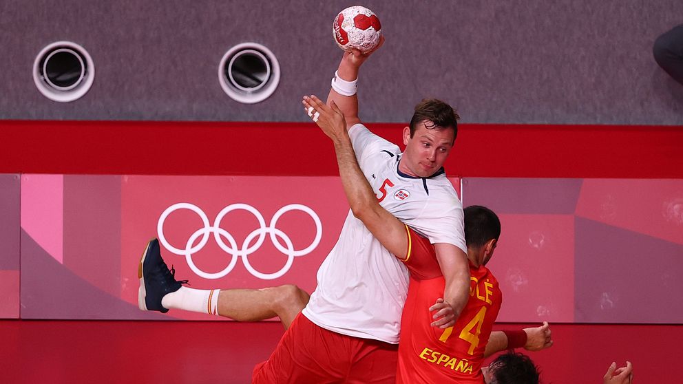 Norge mötte Spanien i den olympiska handbollsturneringen.