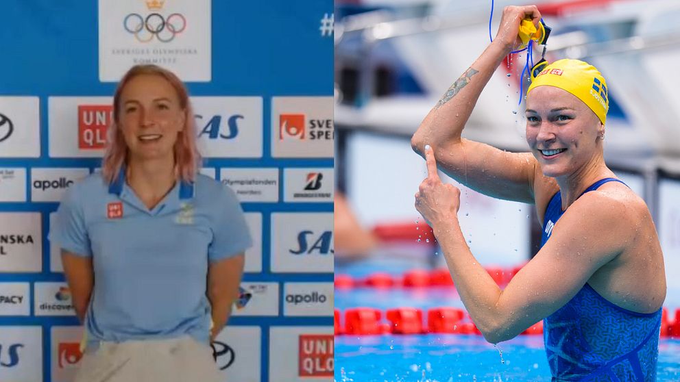 Sarah Sjöström tog OS-silver på 50 meter frisim.