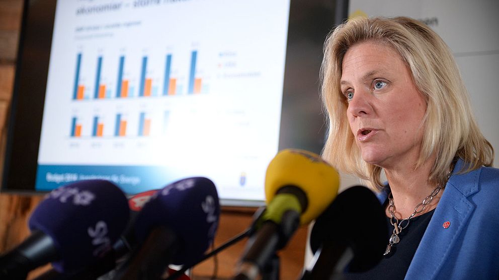 Magdalena Andersson (S) höll presskonferens om svenska ekonomin.
