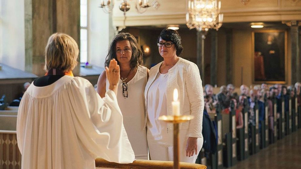 Foto från vigseln 2016 mellan Charlotta och Carina Milde