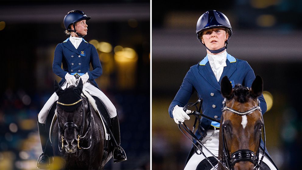 Therese Nilshagen (till vänster) och Juliette Ramel är Sveriges största hopp i dressyr-EM, där expert Gunilla Byström tror Sverige kan nå topp 5 i lagtävlingen.