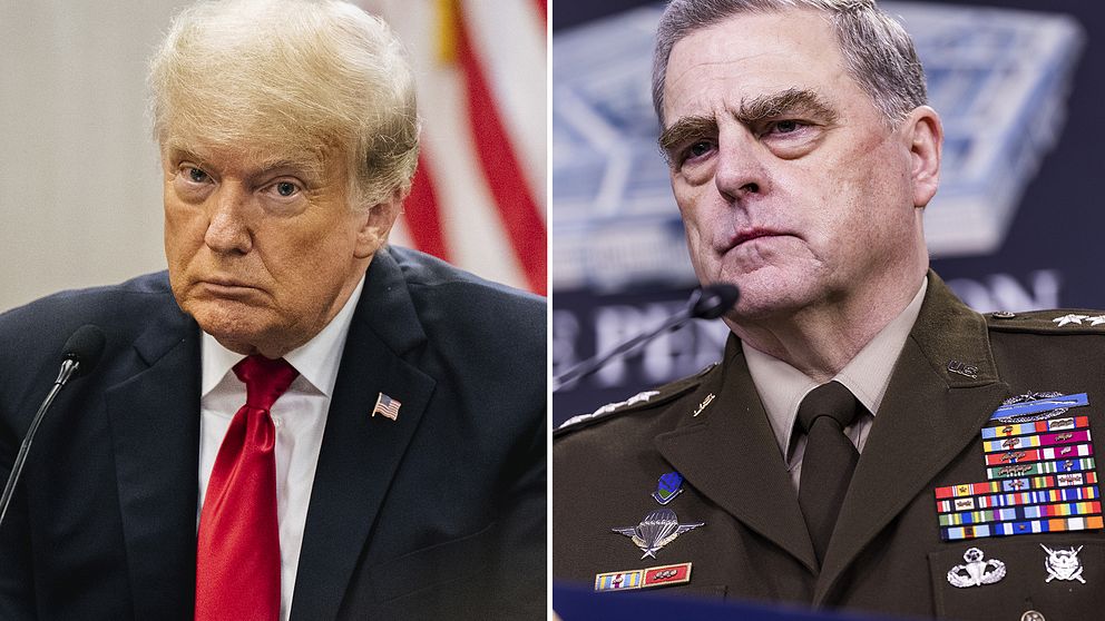 Donald Trump till vänster och Mark Milley till höger