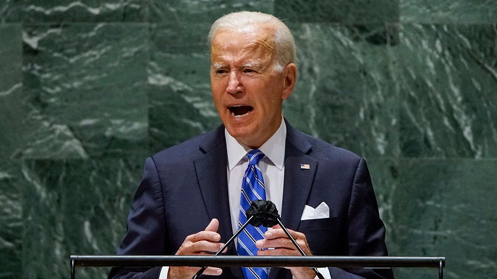 President Joe Biden talar på FN:s generalförsamling i New York. 2021