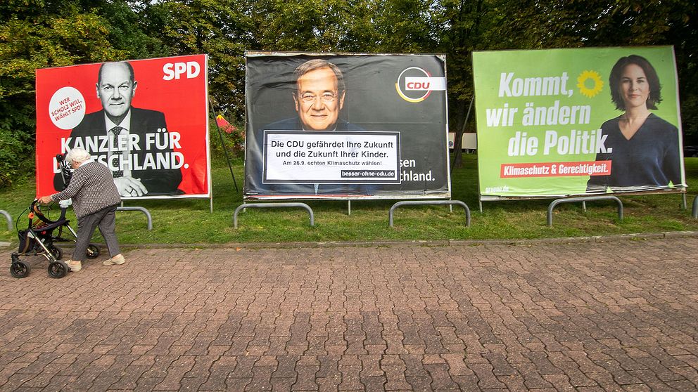 De tre huvudkandidaterna i det tyska valet.