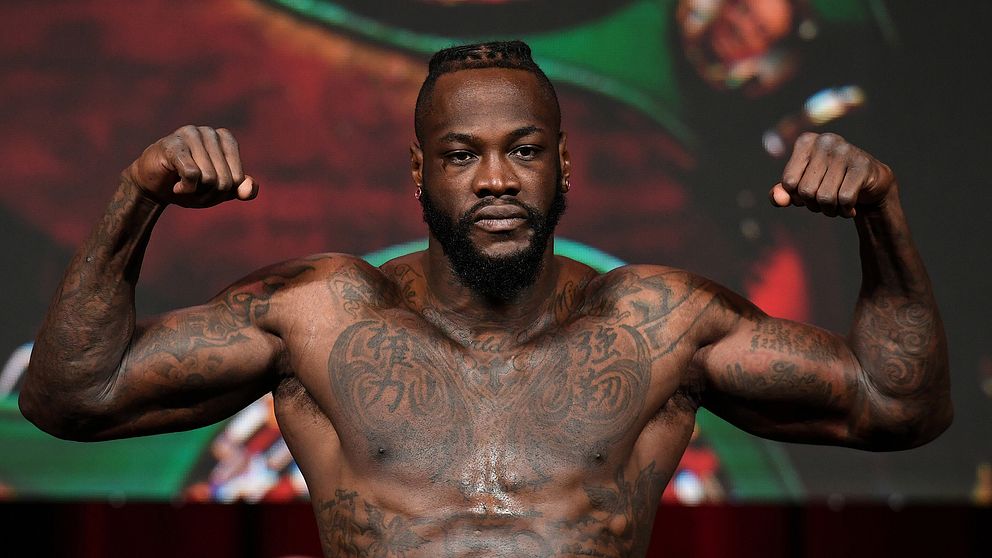 Deontay Wilder under fredagens invägning.