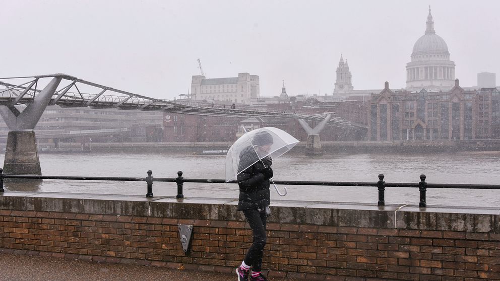 Södra stranden av floden Thames i London.