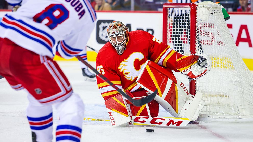 Calgarys Jacob Markström har hållit flest nollor (4) av alla NHL-målvakter hittills den här säsongen.