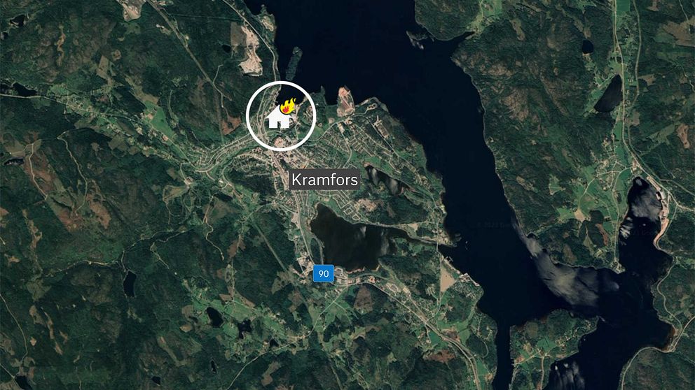 satellitbild med grafik som markerar platsen