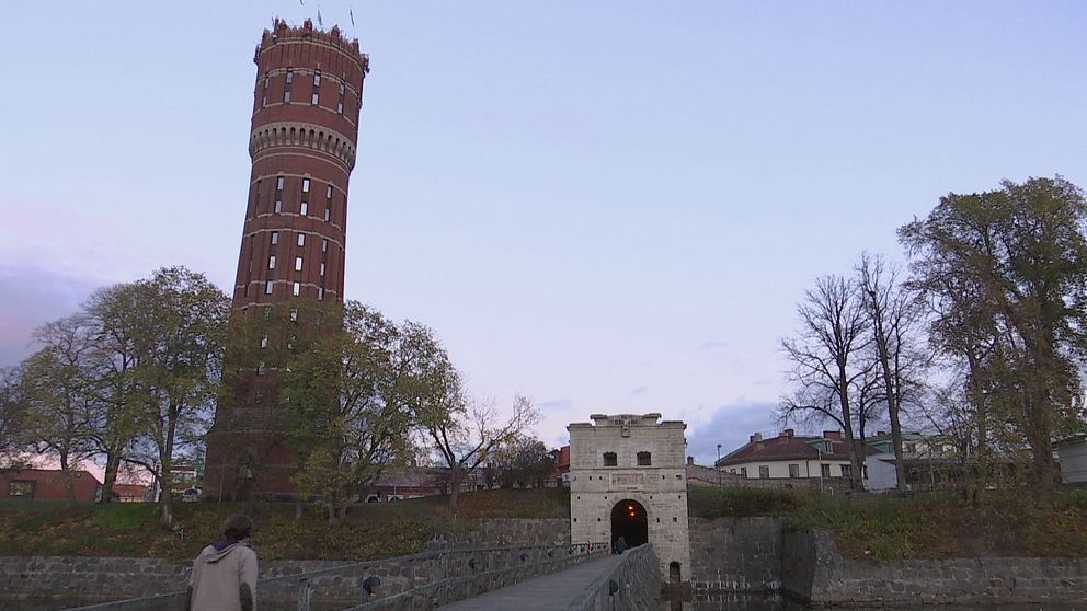Bild på fängelsebron, Västerport och vattentornet i Kalmar.